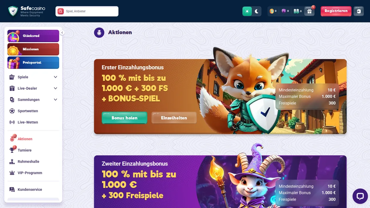 Boni und Aktionen